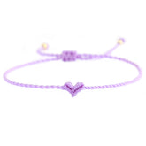 Anklet love Ibiza heart lilac