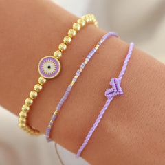 Love Ibiza heart armband lilac