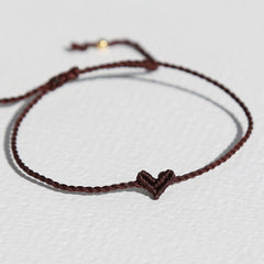 Armband klein hart bruin
