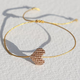 Armband großes Herz Champagner