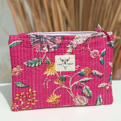 Make up tasje Bloem roze
