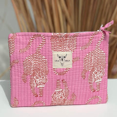 Make up tasje luipaard roze
