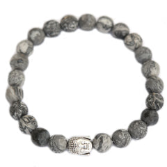 Pulsera de hombre Buda de mármol gris