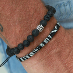 Bracelet black lava for men