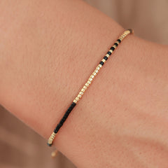Miyuki bracelet black gold