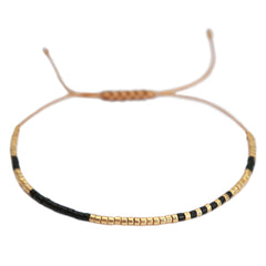 Miyuki bracelet black gold