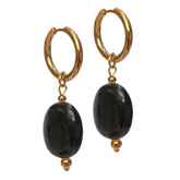 Golden earrings pastille black