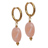 Golden earrings pastille peach