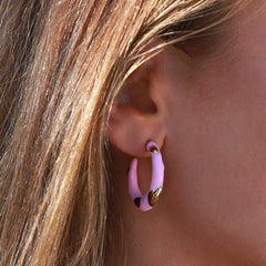 Pendiente rosa intenso