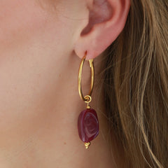 Earrings rocks purple