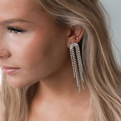 Boucles d'oreilles recouvertes de diamants ovales