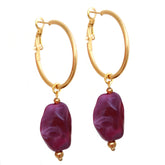 Earrings rocks purple