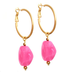 Earrings rocks pink