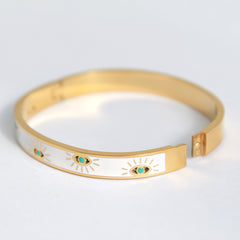 Brazalete de oro con mal de ojo