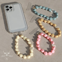 Telephone jewelry bowtie pearl pink