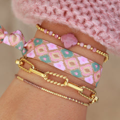 Bracelet facet clover old pink