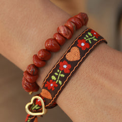 Pulsera de jaspe rojo