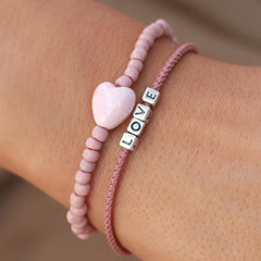 Armband stone hart rosé
