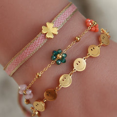 Pulsera de oro sonriente