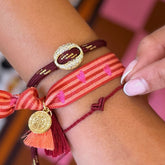Armbanden set hartje burgundy