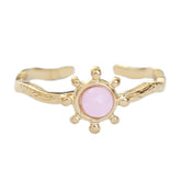Bague dorée rose soleil