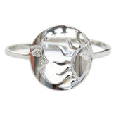 Silver ring sun and moon
