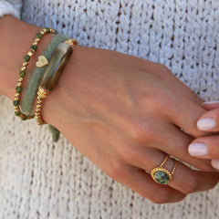 Bague en or turquoise africaine
