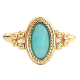 Gouden ring ovaal turquoise