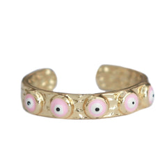 Goldring Griechisches Auge rosa