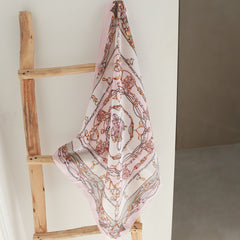 Satijnen bandana sjaal light pink barok