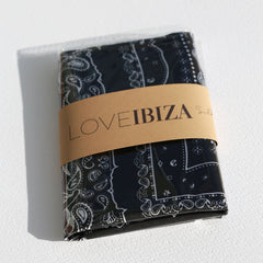 Satijnen bandana sjaal zwart