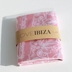 Satijnen bandana sjaal rose