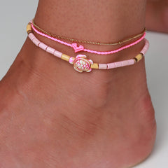 Enkelbandje love Ibiza heart pink