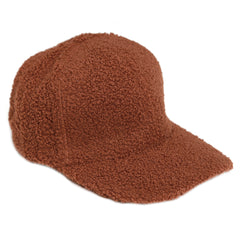 Gorra de peluche color camello