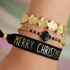 Wildlederarmband Merry Christmas schwarz