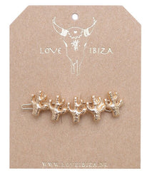 Clip de pelo dorado cactus