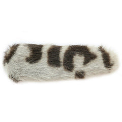 Haarclip faux fur leopard grey