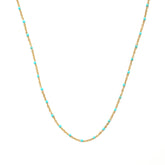 Gold necklace little chain turquoise