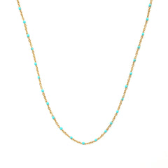 Gold necklace little chain turquoise