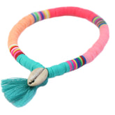 Brazalete de concha de verano azul