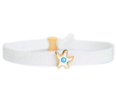 Fußkettchen white star turquoise eye