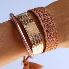 Pulsera tejida libertad cobre