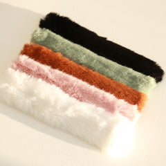 Rollo de pelo sintético blanco nieve