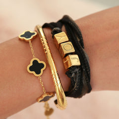 Joy wrap black gold shimmer