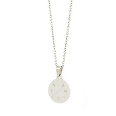 Gegraveerde ketting zilver - double arrow & 3 initials