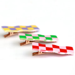 Pinza para el pelo lisa color verde salvia