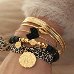 Ibiza armbandje leopard coin
