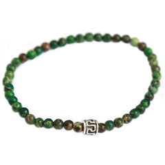 Bracelet jade green stone for men