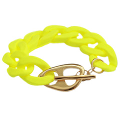 Armband neon yellow chain