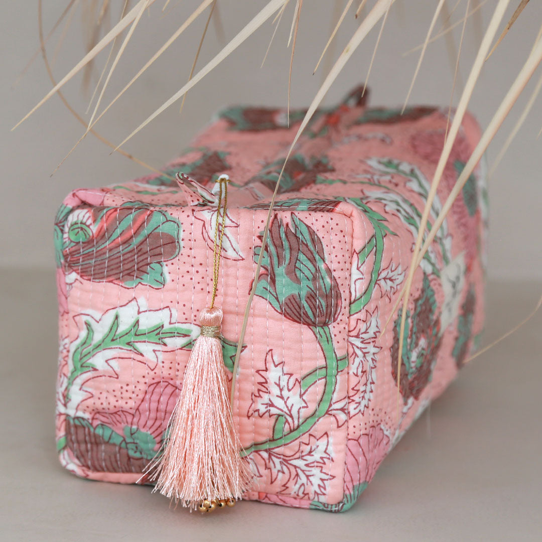 Tocador con estampado de bloques Fez Blossom peach M